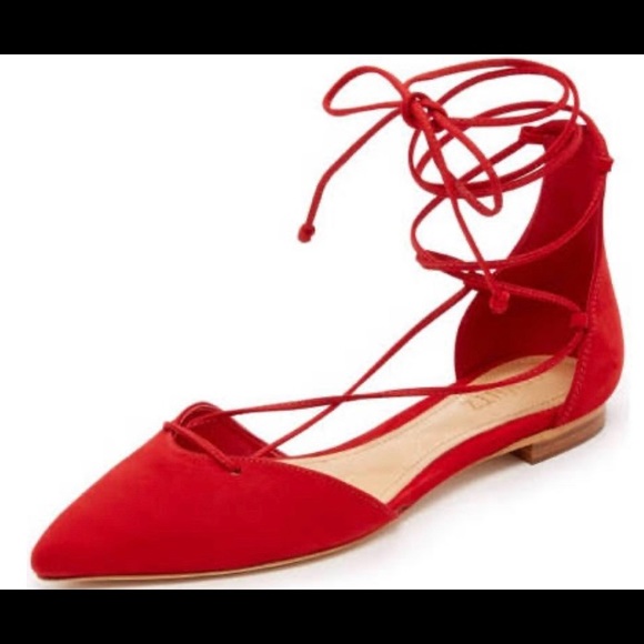 Schutz Suede Lace Up Flats - Picture 7 of 9